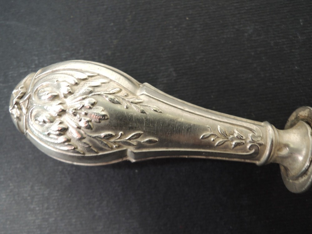 Antique 19th C. Solid Silver Rococo Wax Seal – Blank Matrix for Monogram