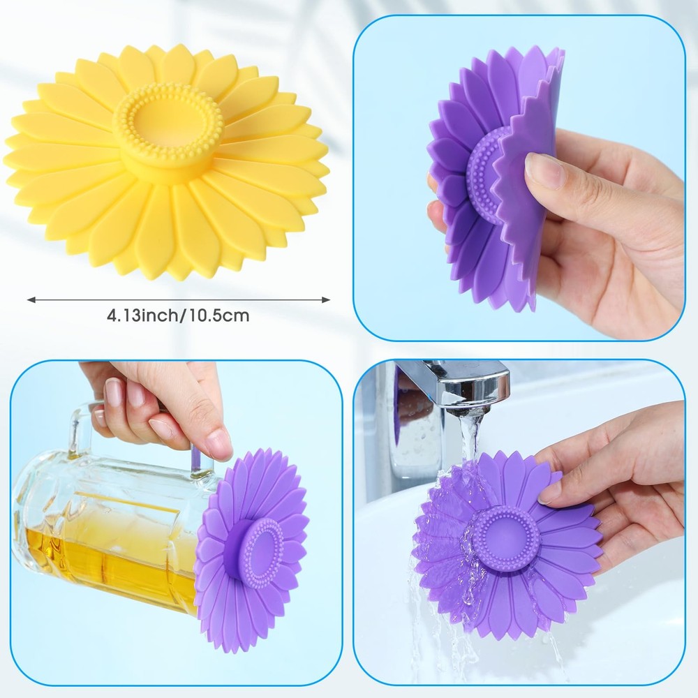 Hoolerry 12 Sets Silicone Cup Covers Multicolored Bright Color
