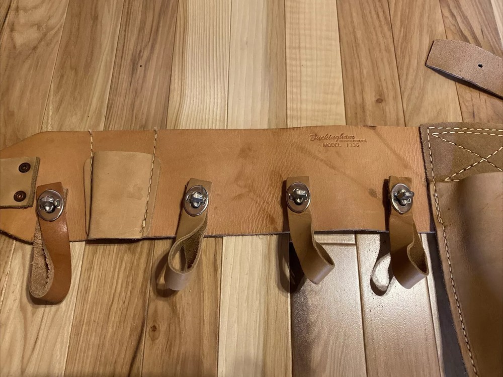 Buckingham Heritage Lineman Pole Climbing Leather Belt Model 1336 4 Loop NICE