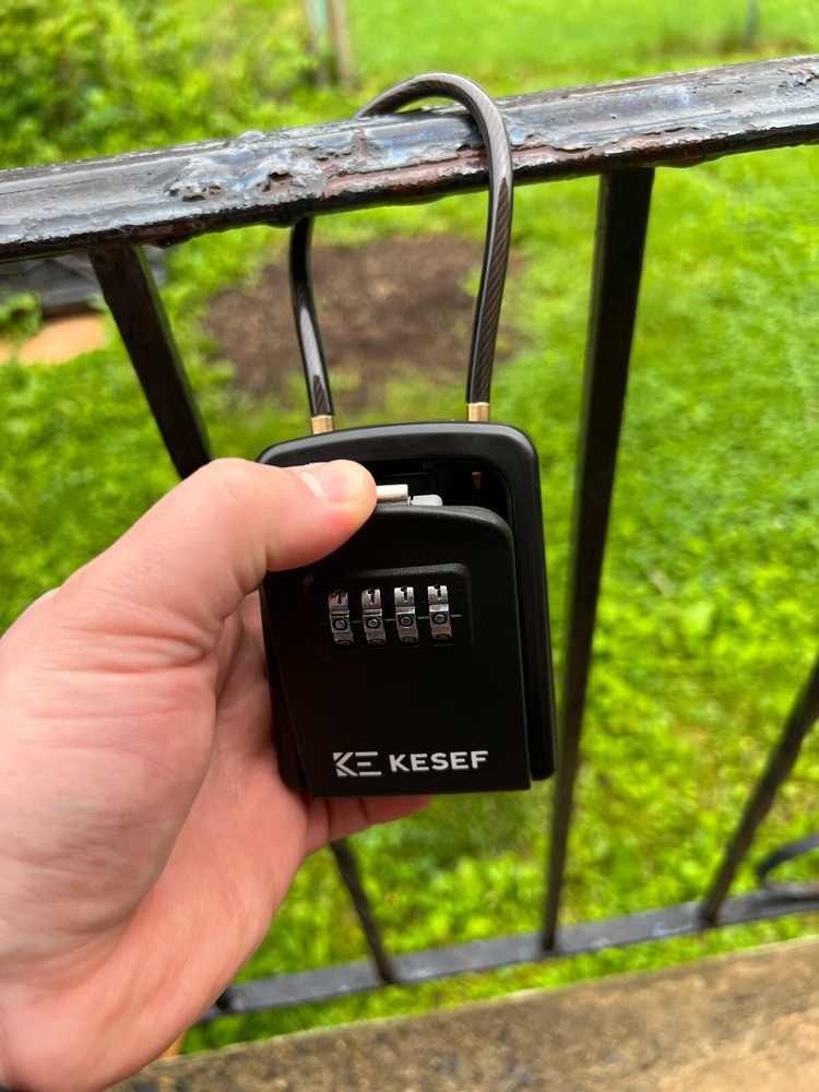 4 Digit Combination Security Lock Box 5 Keys Waterproof Black - Flexible Latch