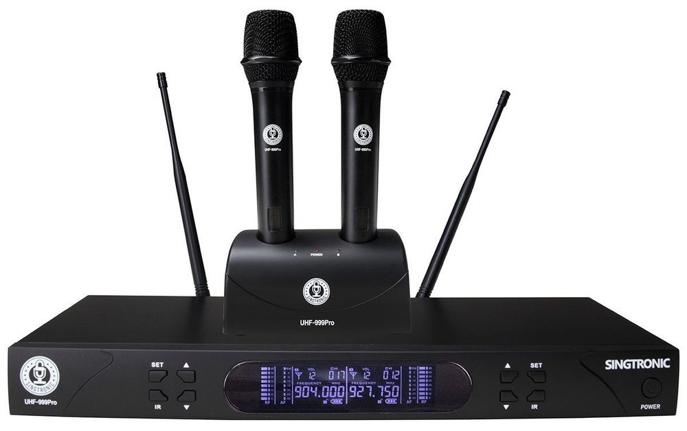 Pro Dual UHF Rechargeable Wireless Microphones Karaoke System