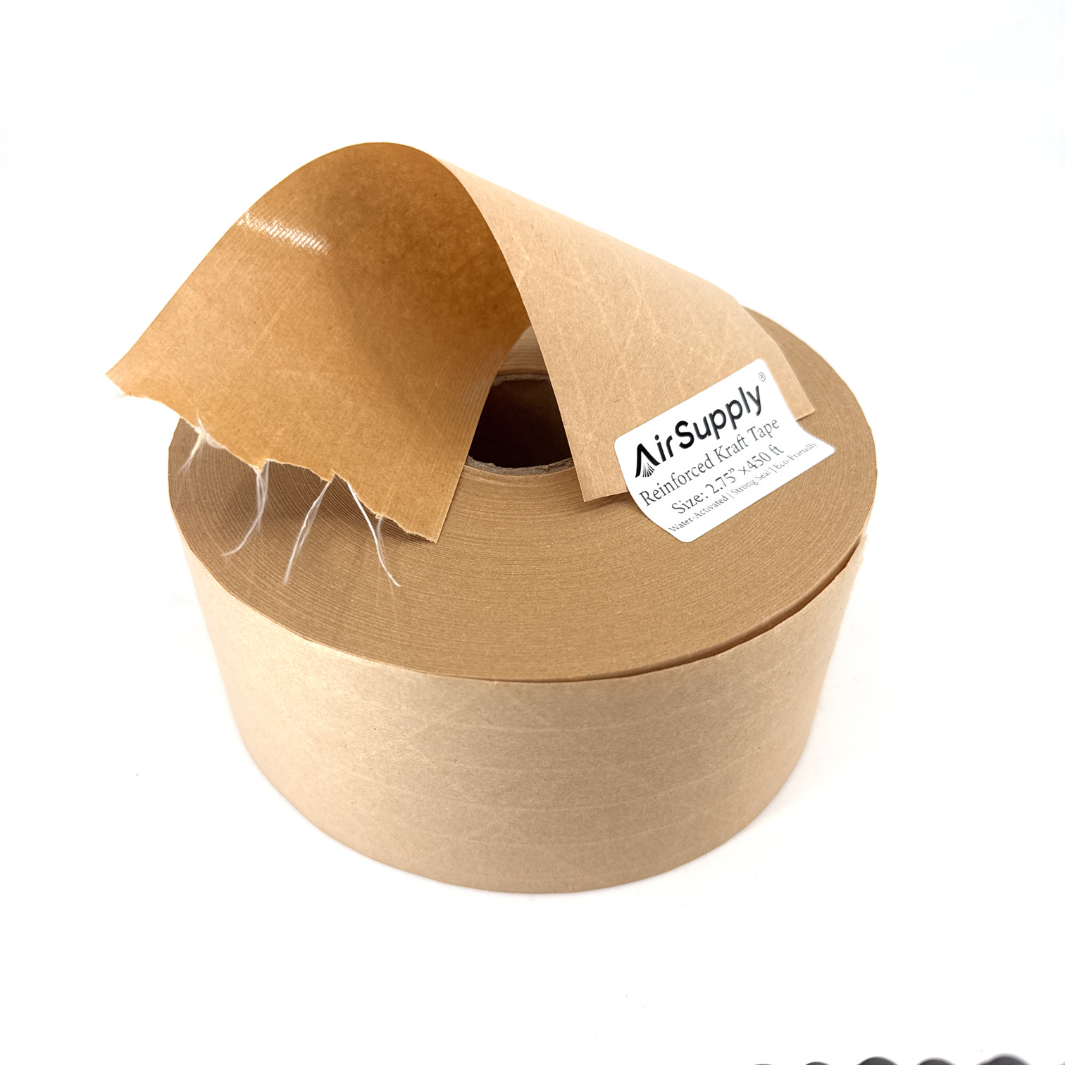 Reinforced Water Activated Kraft Carton Sealing Gummed Tape 2.75" x 450 ft Tan