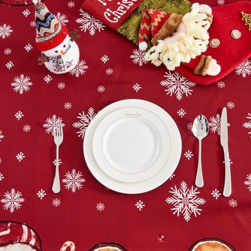 Christmas Tablecloth 60×84 Inch for Rectangle Tables, 60" x 84" (Rectangular)