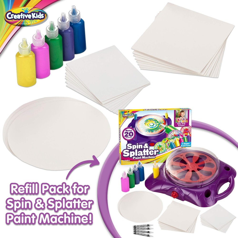 Creative Kids Spin & Paint Refill Pack - 8 x Large Cards - Large, Multicolor