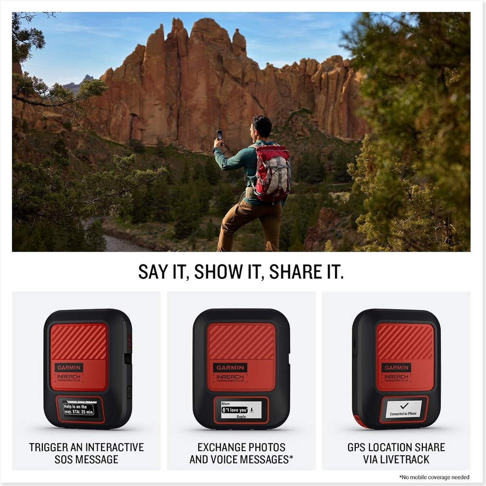 Garmin inReach Messenger Plus SOS Satellite Tracker Communicator