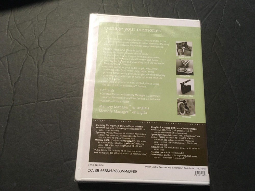 Creative Memories Memory Manager 2.0 DVD-Rom Windows Brand New