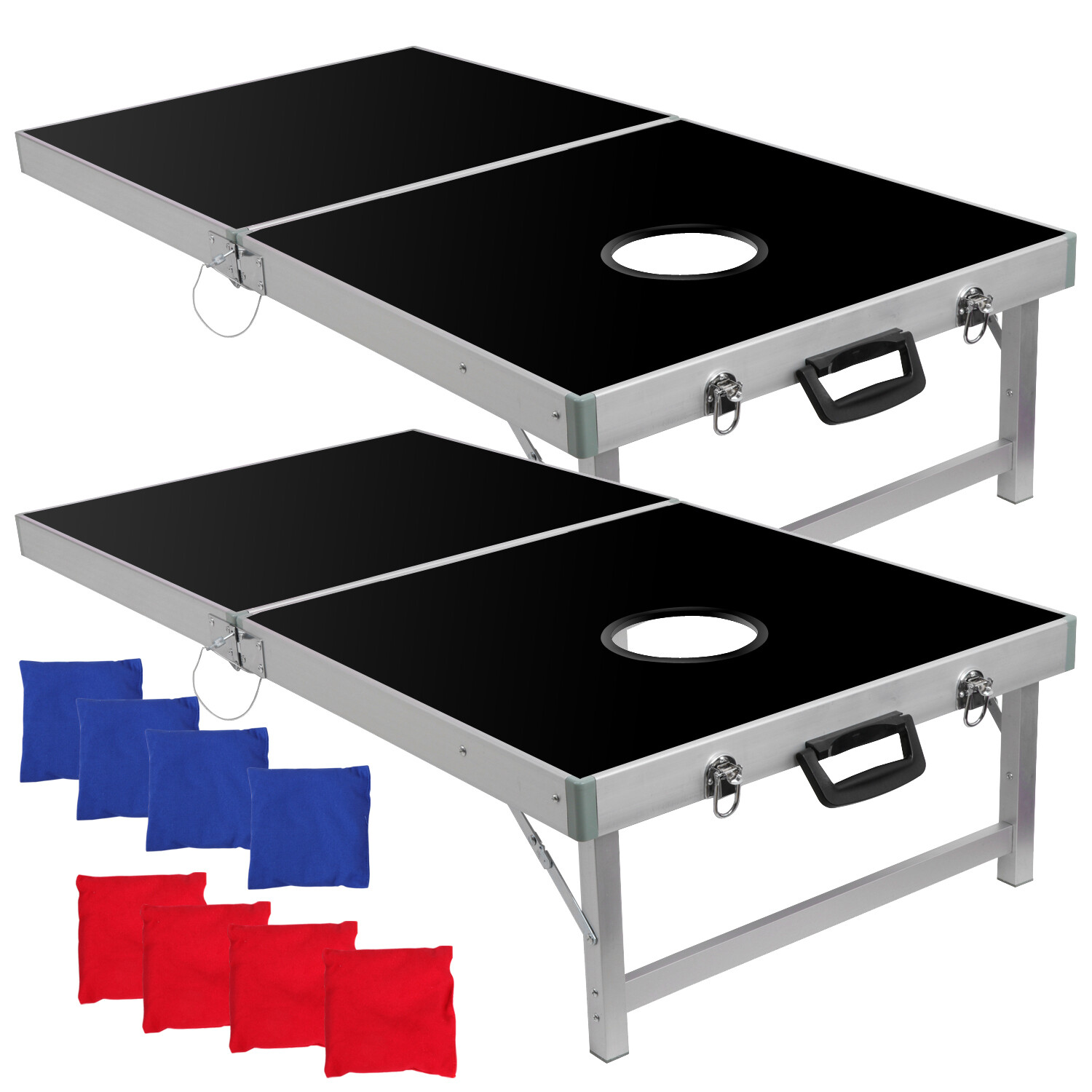 Aluminum Foldable Cornhole PRO Regulation Size Bean Bag Toss Game Set - 4 x 2FT