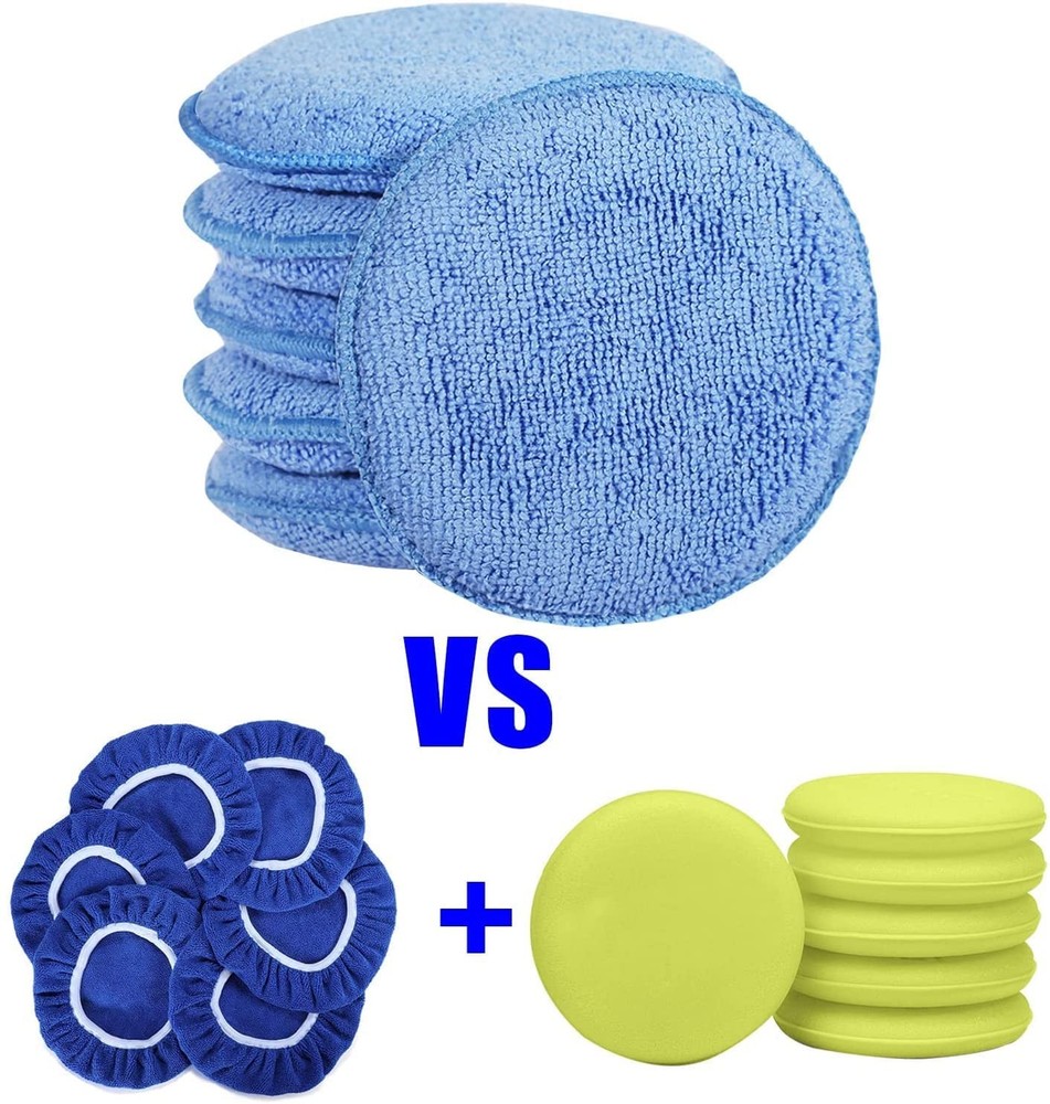 Microfiber Wax Applicator Pads, Car Applicator, Buffing & Detail Blue