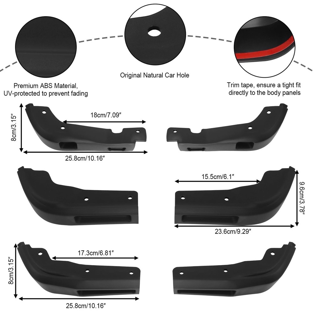 Mud Flaps Delete Compatible with GMC Sierra 1500 2019-2025, Including Black