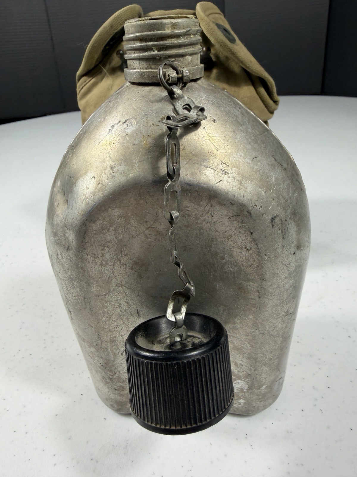 WWII US Army 1943 St. Croix G. Co. Canteen Cover w/ Aluminum Canteen Original