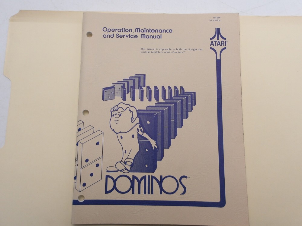 Atari : Dominos - Operation, Maintenance & Service Manual -NOS