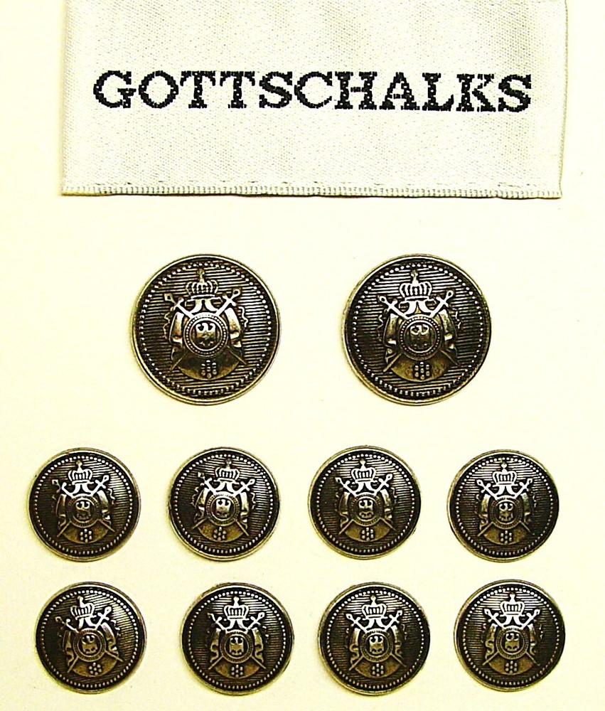 GOTTSCHALKS replacement buttons 10 dark silver solid metal Good Used Condition