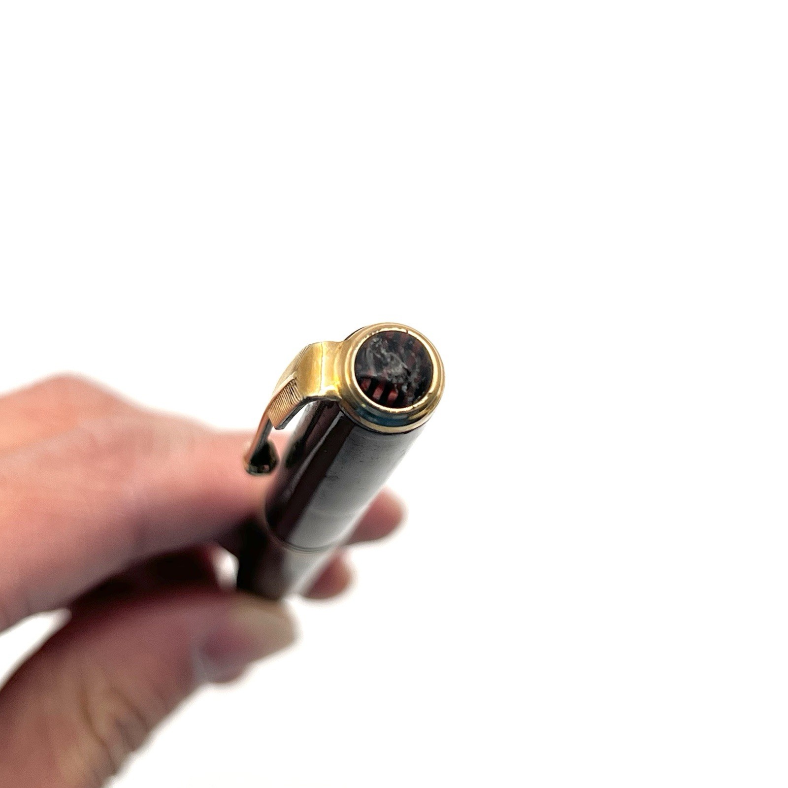 VTG Parker USA Pink Candy Striped Gold Trim 5" Twist Pencil