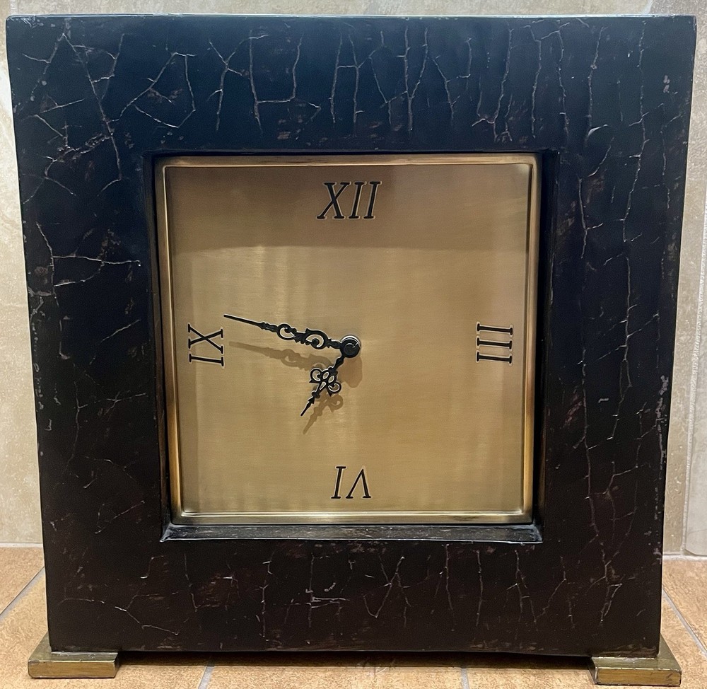 NICE Uttermost 06704 Jamil Collection 15" x 15" Table or Mantle Clock HEAVY EUC