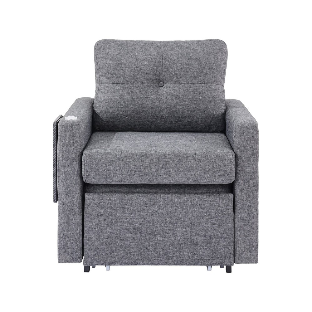 HOT/ Sleeper Sofa Bed,Convertible Sleeper Bed with Side Pocket,Pillow,Armrest a