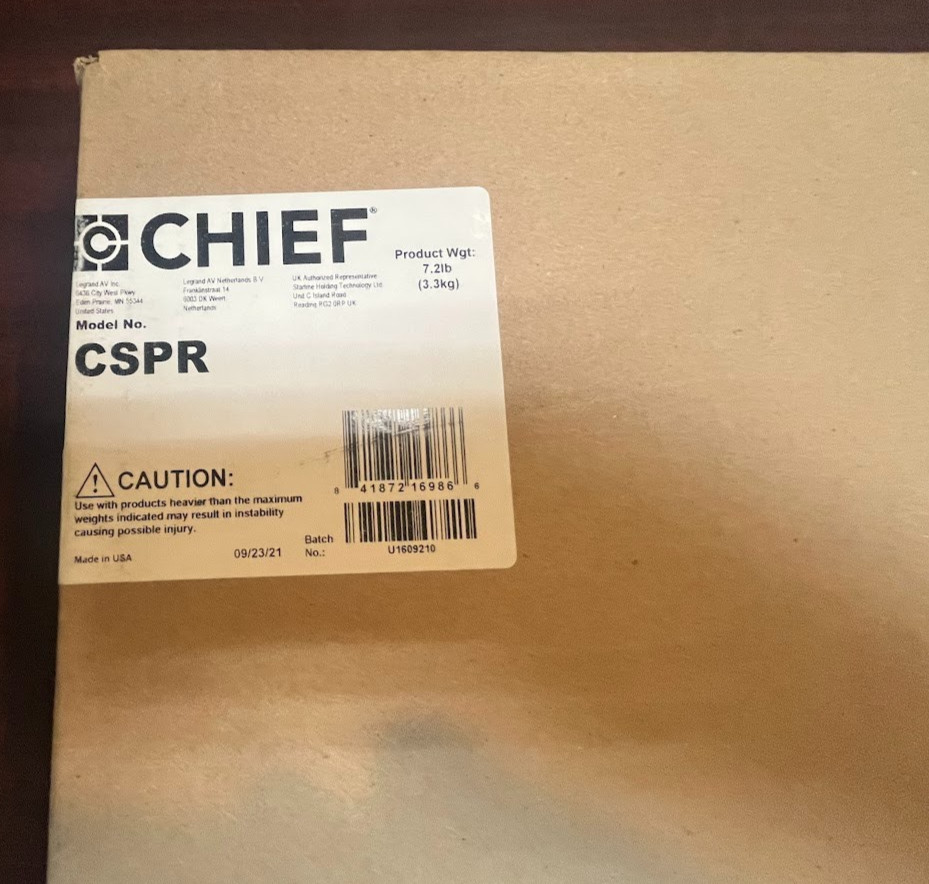 Chief CSPR Proximity Removable Component Storage Panel Black 24.22" x 10.4"