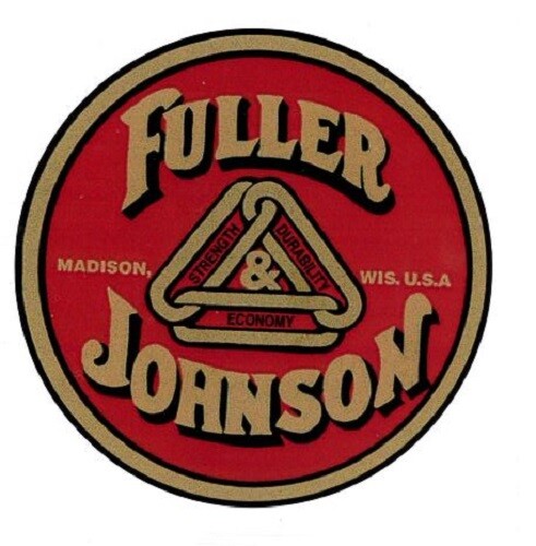 Fuller & Johnson Decal Gas Engine Motor