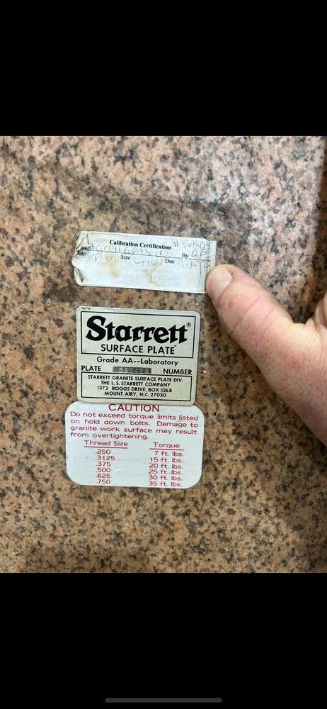 starrett granite surface plate