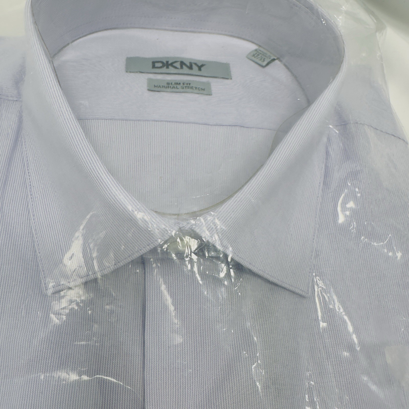 DKNY Men's Button Dress Shirt size Large 16.5 - 32/33 Slim Fit Active Stretch