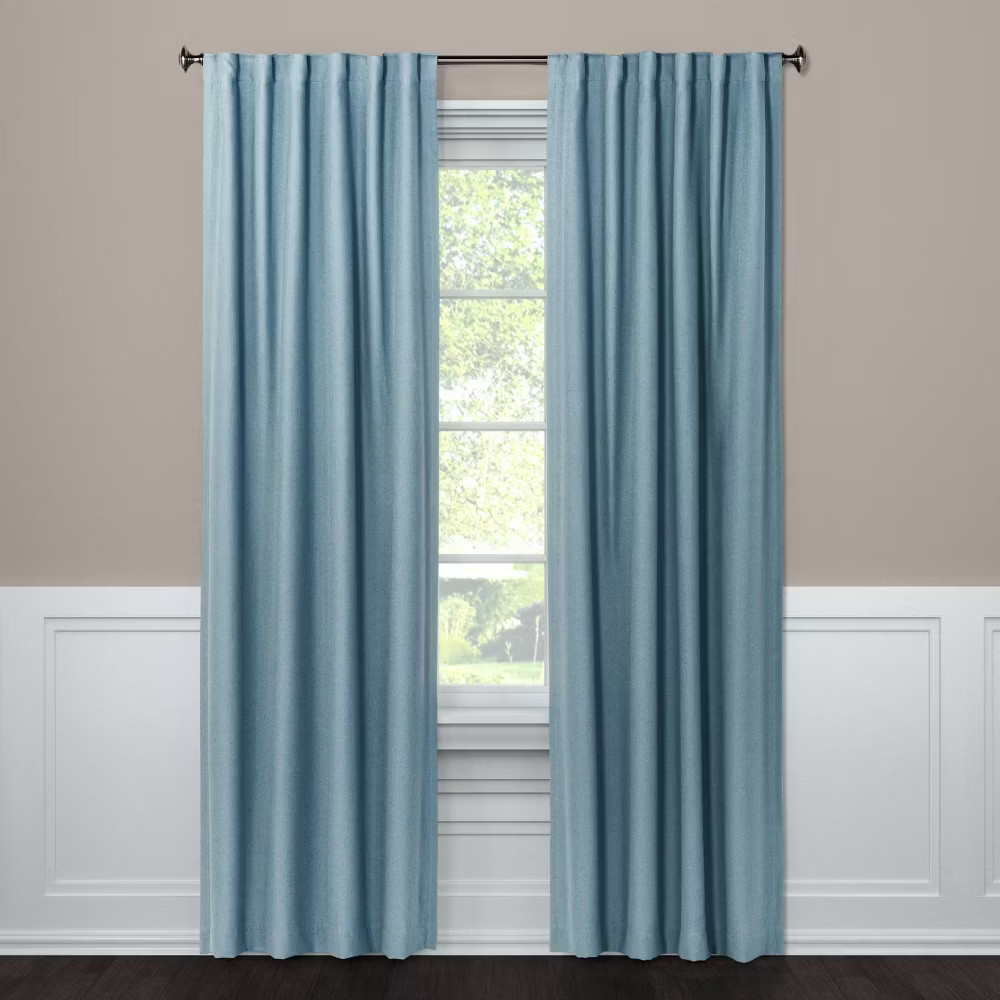 50"x95" Blackout Aruba Window Curtain Panel Blue - Threshold: Recycled