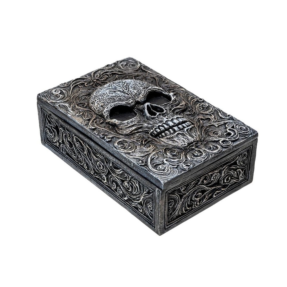 Pacific Giftware Skull Tarot Box Gothic Decorative Storage Container for Taro...