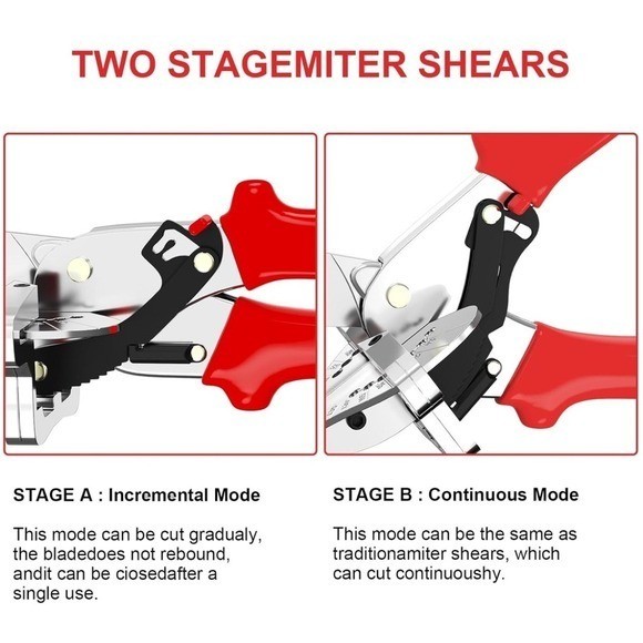 GARTOL Ratchet Miter Shears for Angular Cutting Molding Crafting