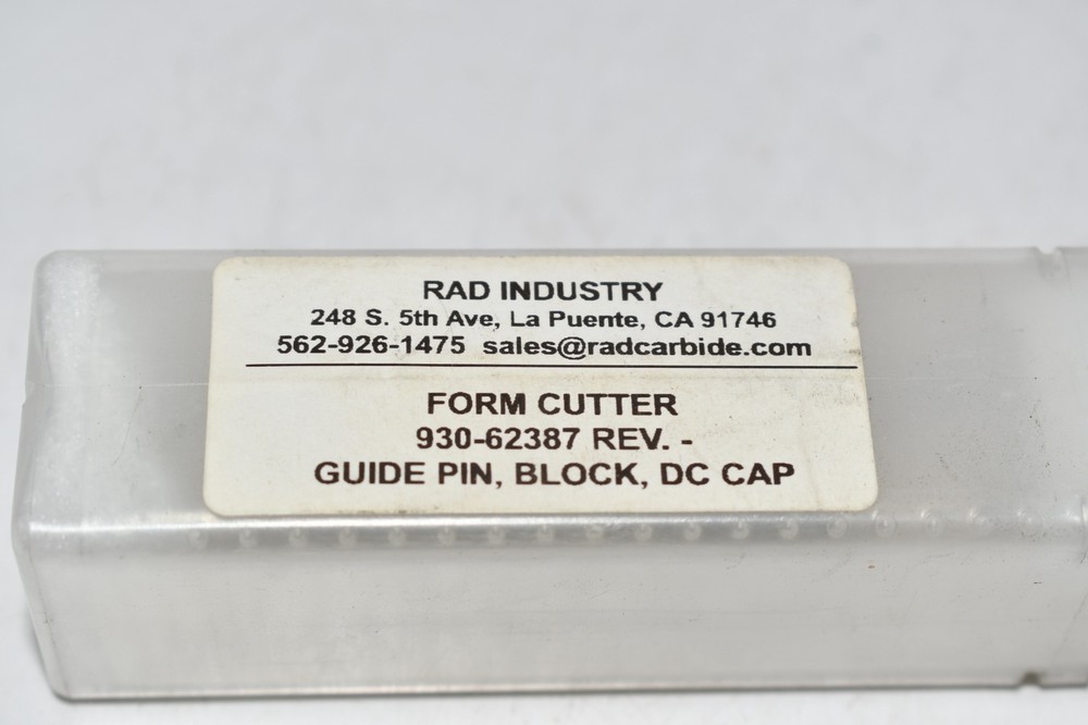 NEW Radcutter 930-62387 Solid Carbide Form Cutter Guide Pin, Block DC CAP