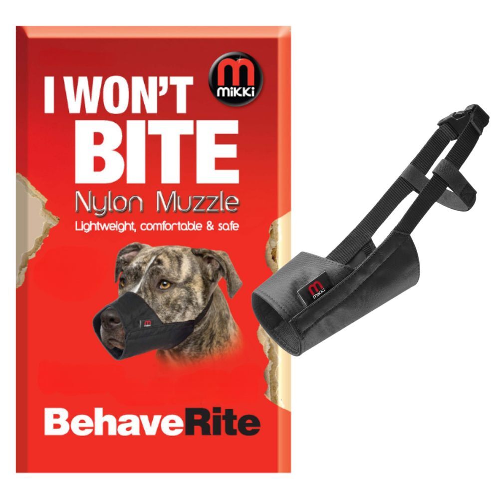 Mikki Muzzle for Dogs XS-XL Size 0-10 Soft Nylon Bite Protection Dog Training