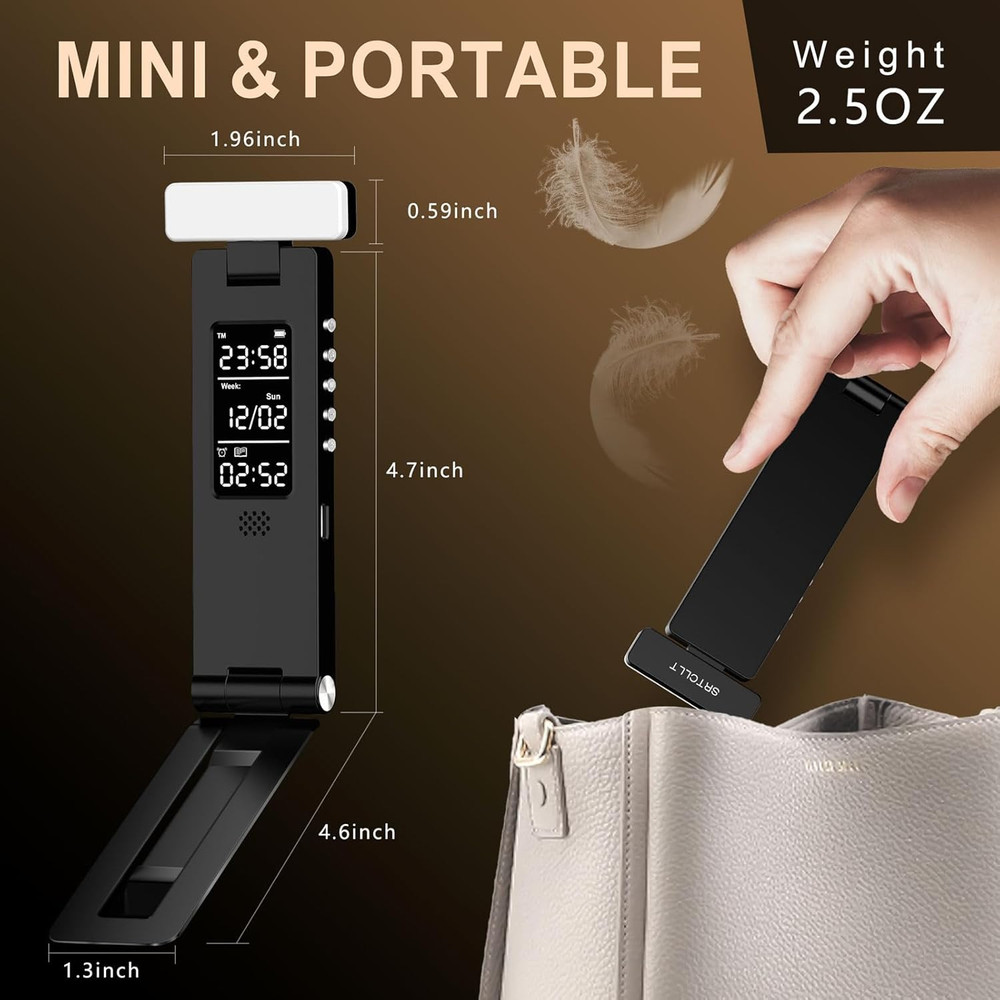 Book Lights, Rechargeable Reading Light in Bed, Smart Adjustable Reading Lights,