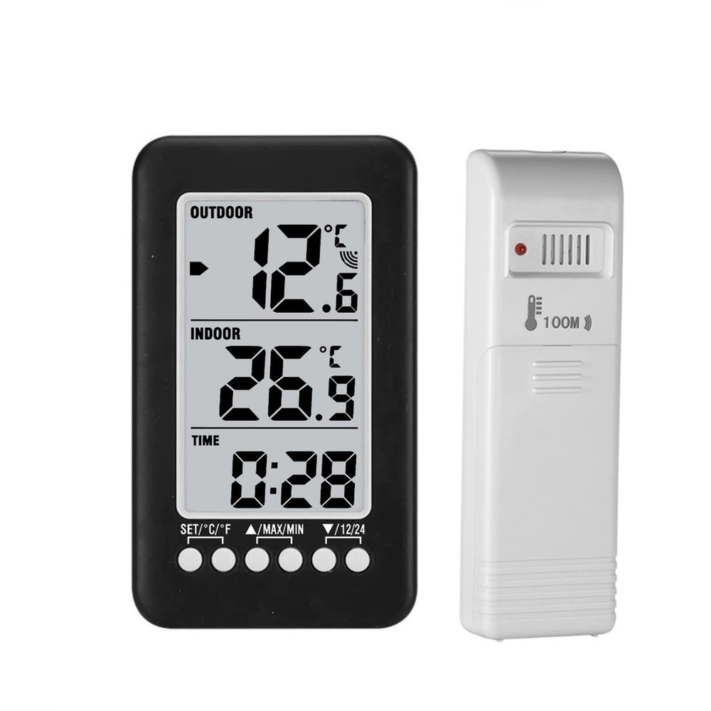 Digital Wireless Indoor Outdoor Thermometer Clock