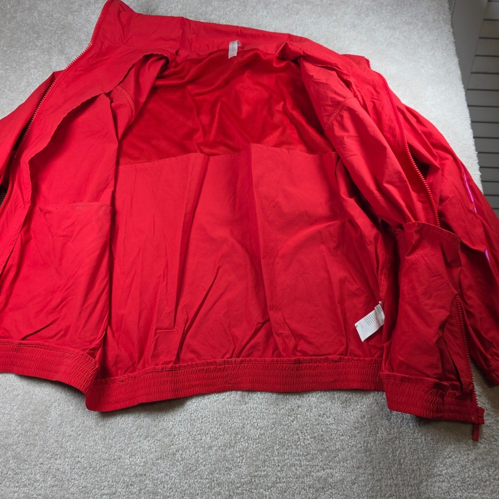 Fabletics Relay Track Jacket Mens S Red Vented Windproof Full-Zip Activewear