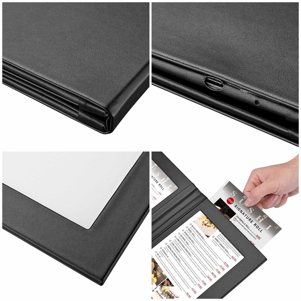 WeChef LED Back Lit Light Menu Holder Cover Folding Double Panel Fits 5"x11"