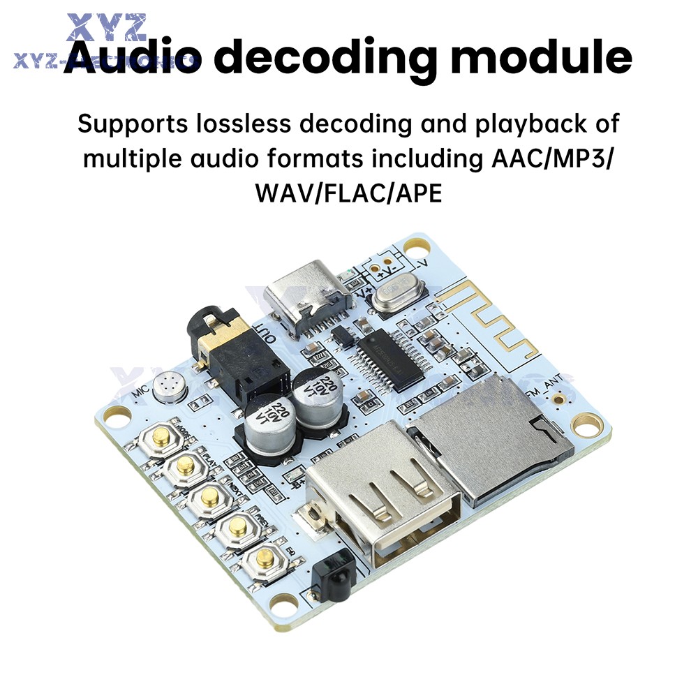 Bluetooth 5.4 Audio Receiver Board MP3 Lossless Decoder Decoding Module Type-C