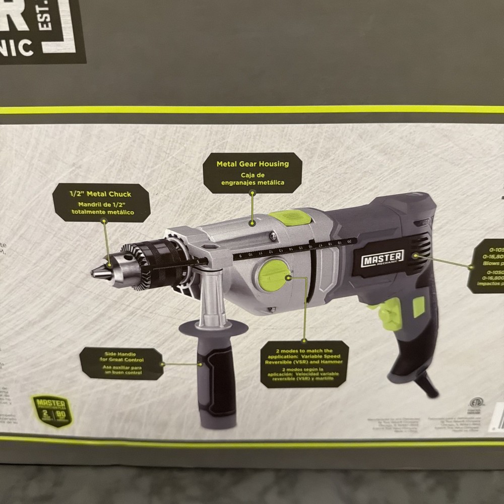 Master Mechanic 10 amp 1/2" hammer drill with case