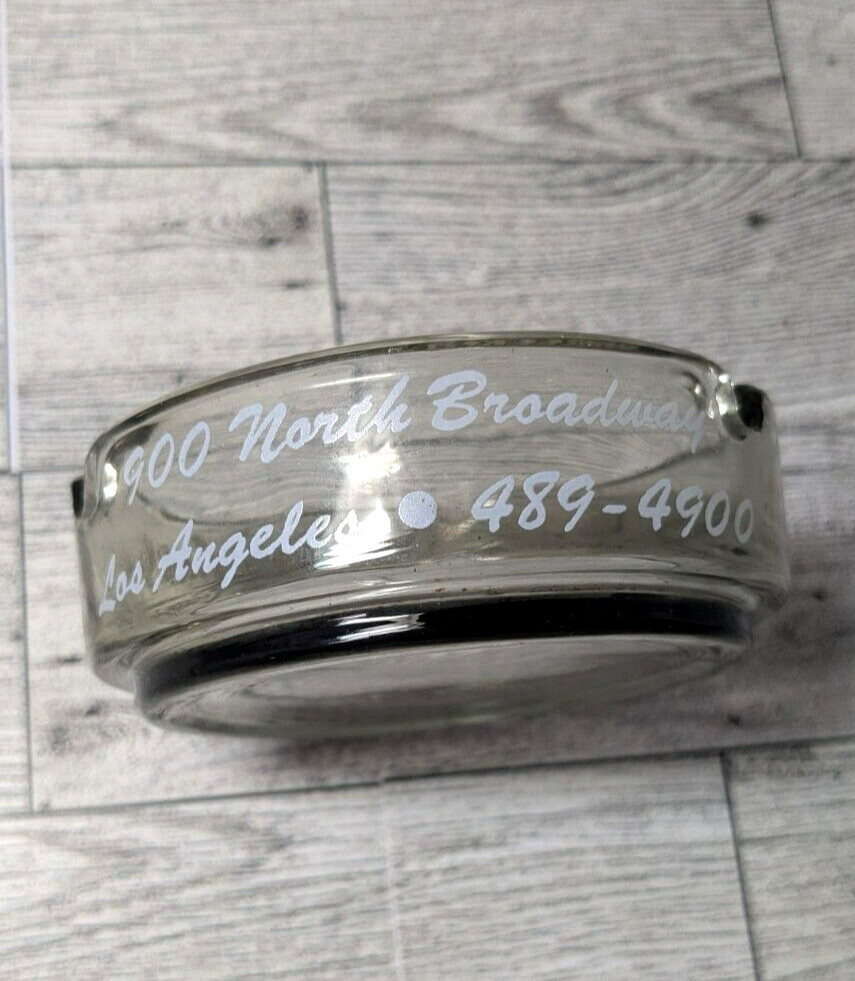 Vintage Little Joe’s Restaurant Round Glass Ashtray Gray Tone Los Angeles