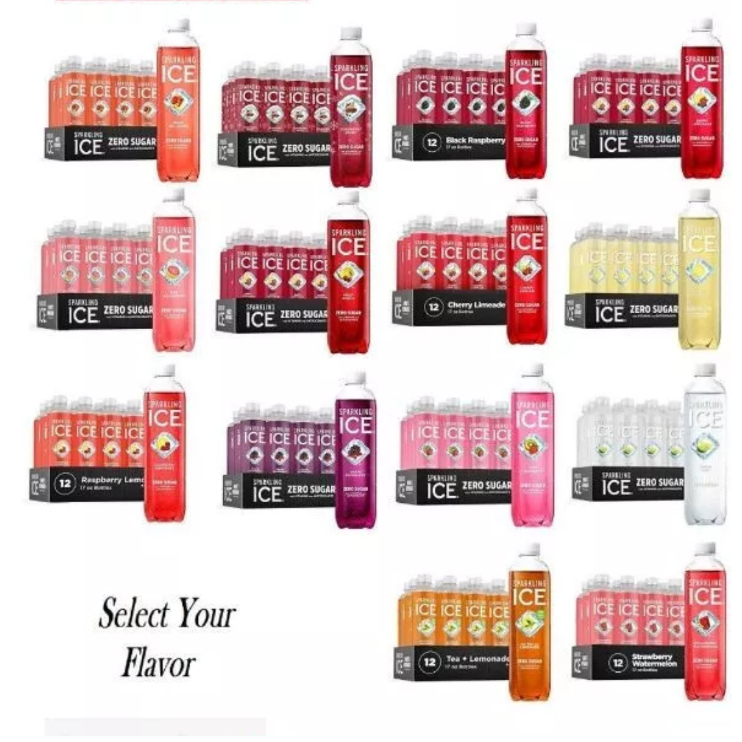 Sparkling Ice, Sparkling Water, Zero Sugar, 17 fl oz, 12 Pack, Select Flavor.