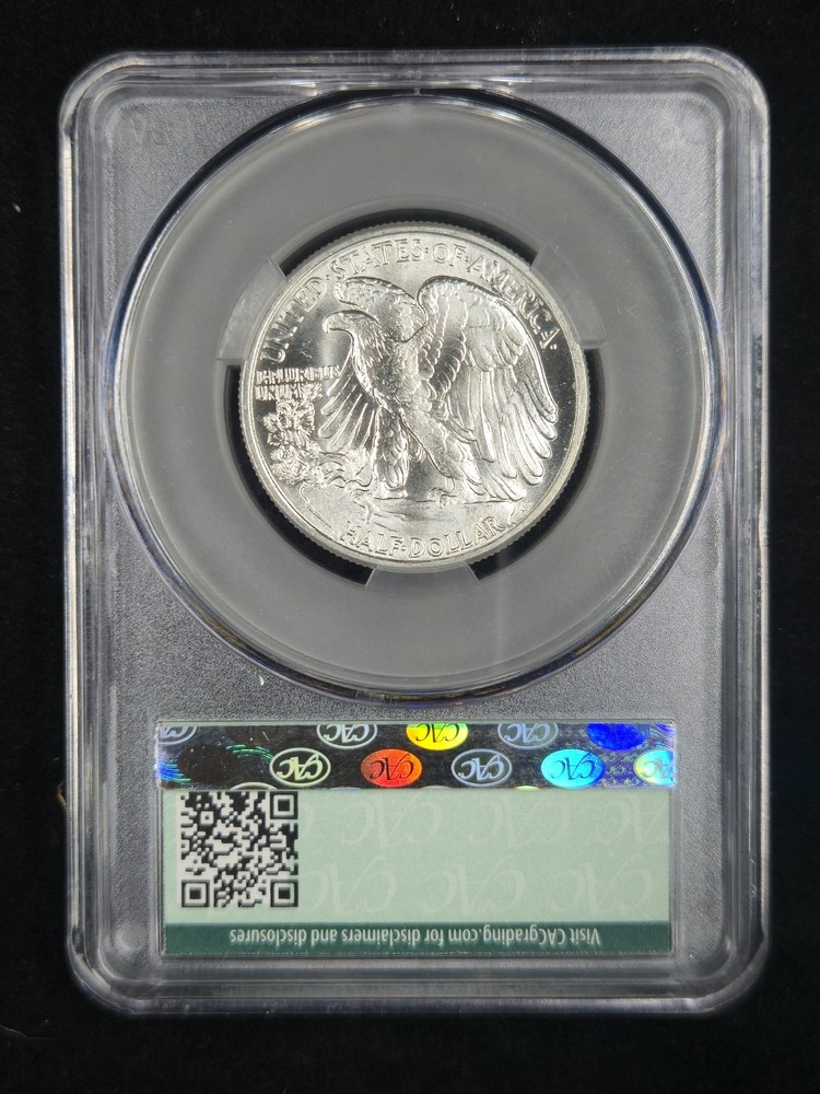 1942 Walking Liberty Half Dollar CAC MS 64 - Blast White
