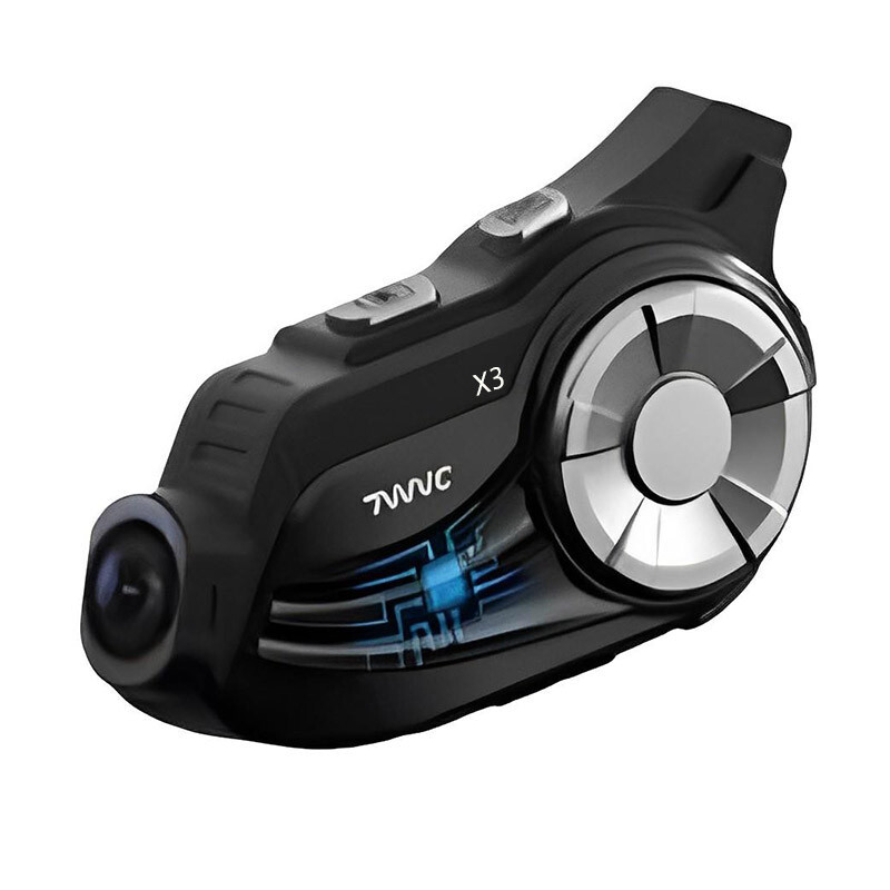 Helmet Intercom Bluetooth Headset Moto Comunication with 2K Camera Recorder