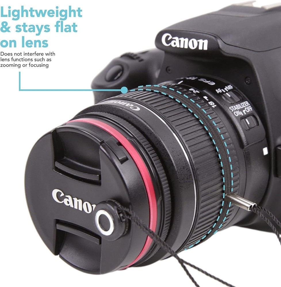 Camera Lens Cap Leash with Elastic String, Compatible with Universal DSLR SLR...