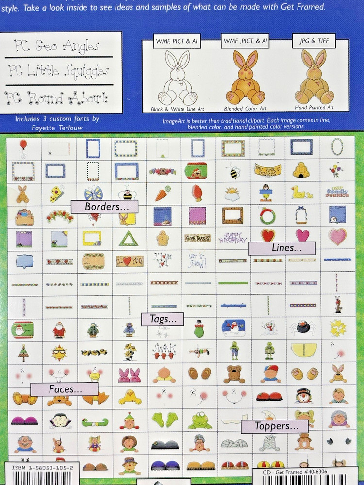 NEW Provo Craft HugWare CD 7 "GET FRAMED" Faces Borders Corners For Scrapbooking