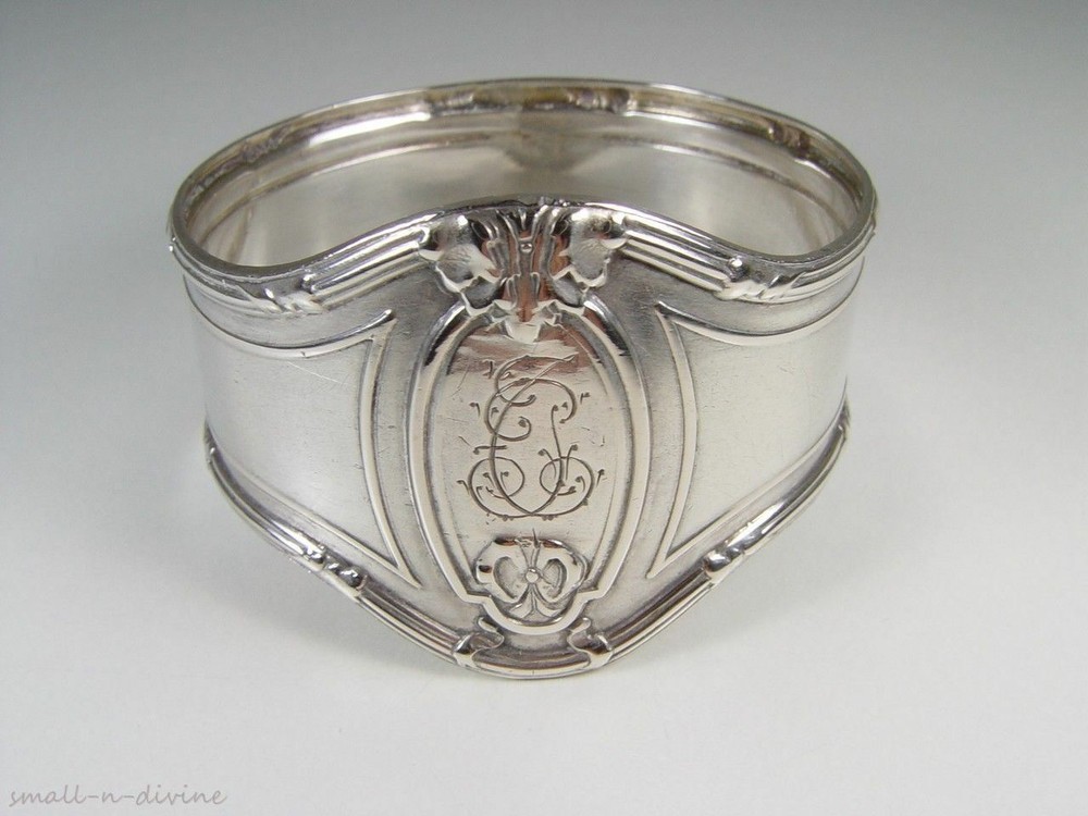 BEAUTIFUL ANTIQUE SOLID SILVER KOCH & BERGFELD NAPKIN RING