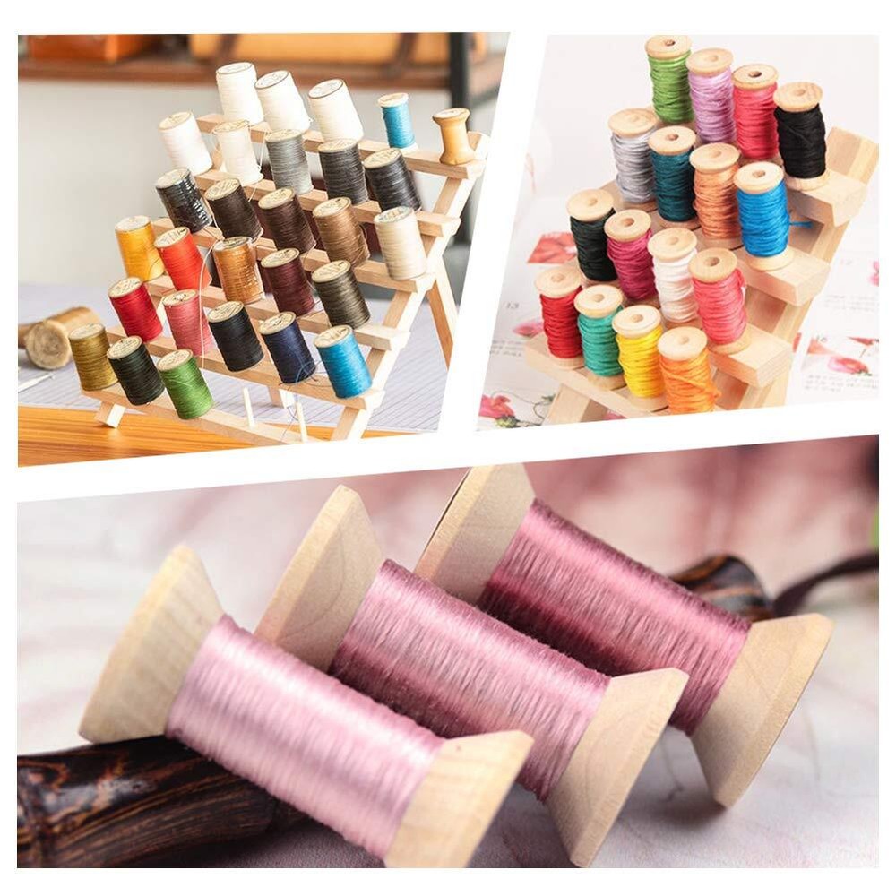 20PCS Wooden Empty Spool Empty Thread Spools 1.2” x 2” Natural Wire Weaving B...