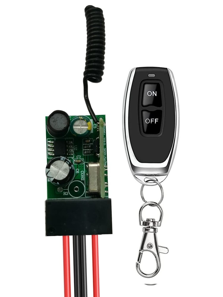 Meskliu 12v Wireless Switch,Mini Remote Control DC5-48V--10A relay, Black