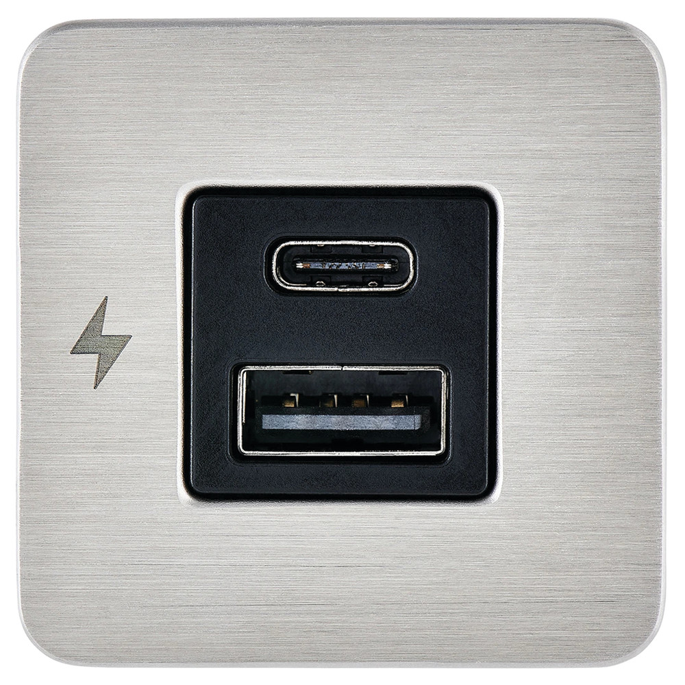 Scanstrut SC-TILE-11 USB-A/USB-C Interior Charging Socket 12/24V SS Bezel