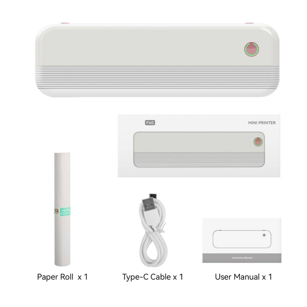P40 A4 Wireless Label Printer Thermal Printer Portable Multiple Printing Sizes