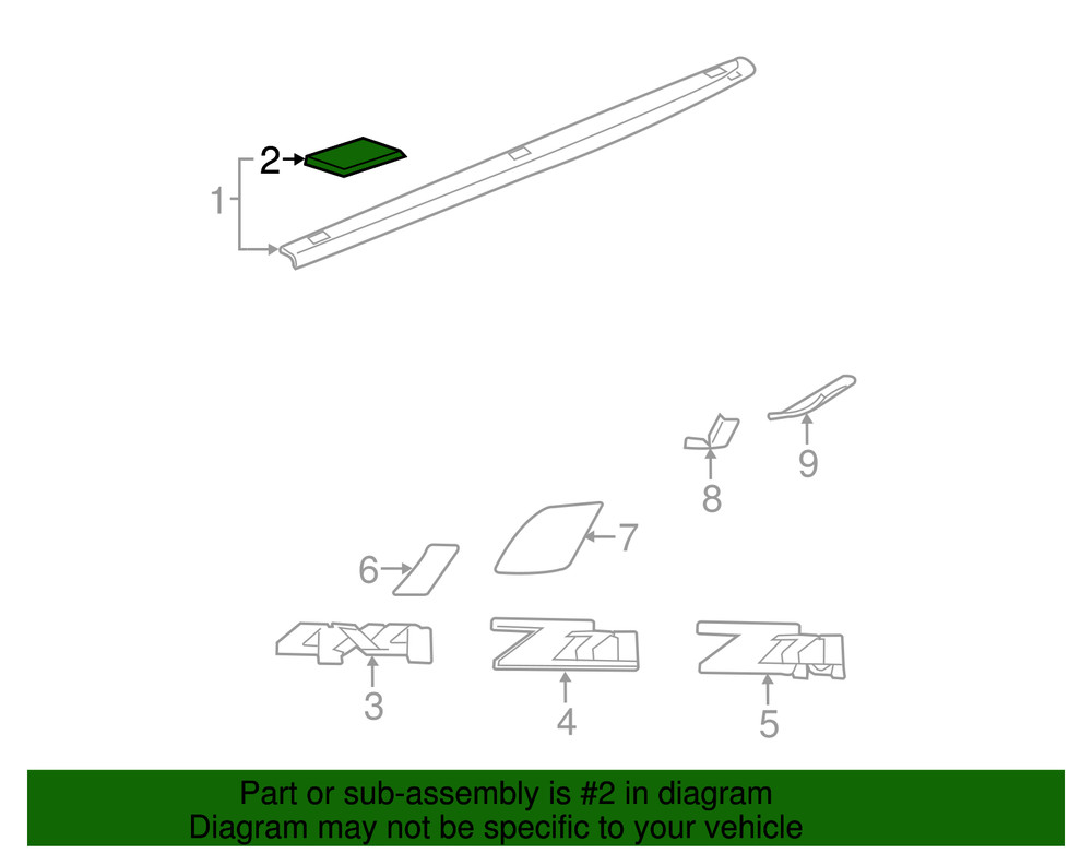Genuine GM Bed Rail Protector Component 19159457