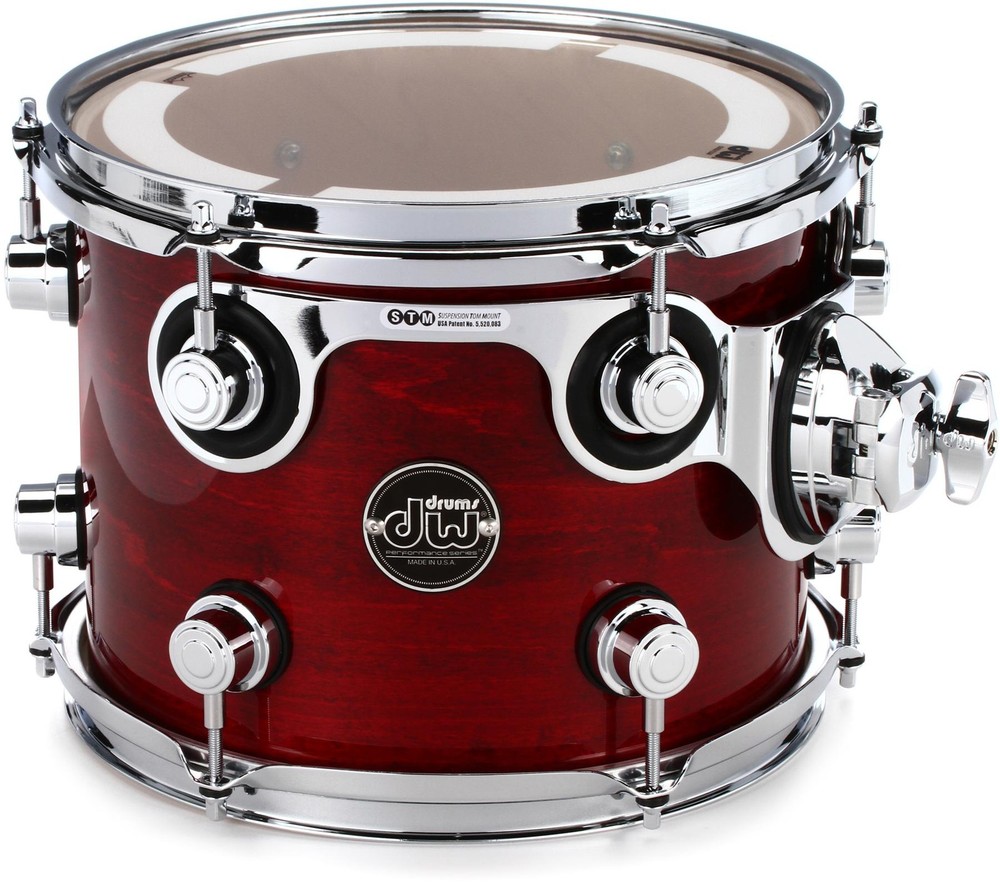 DW Performance Series Mounted Tom - 8" x 10" Cherry Stain Lacquer