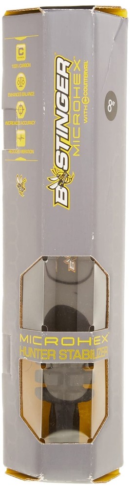 Bee Stinger B-Stinger MicroHex Stabilizer Matte 8", Black 8 In.,