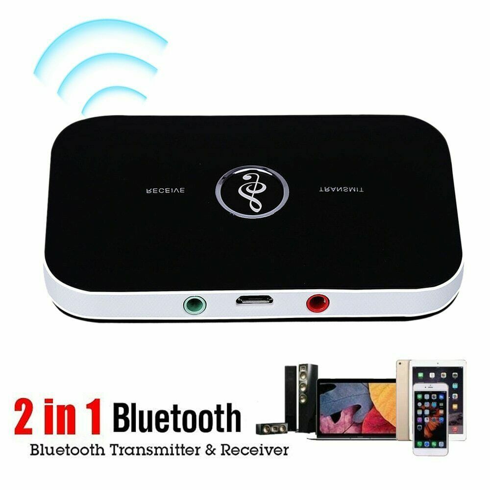 2Pcs Bluetooth Transmitter & Receiver Wireless Adapter For Home stereos/speakers
