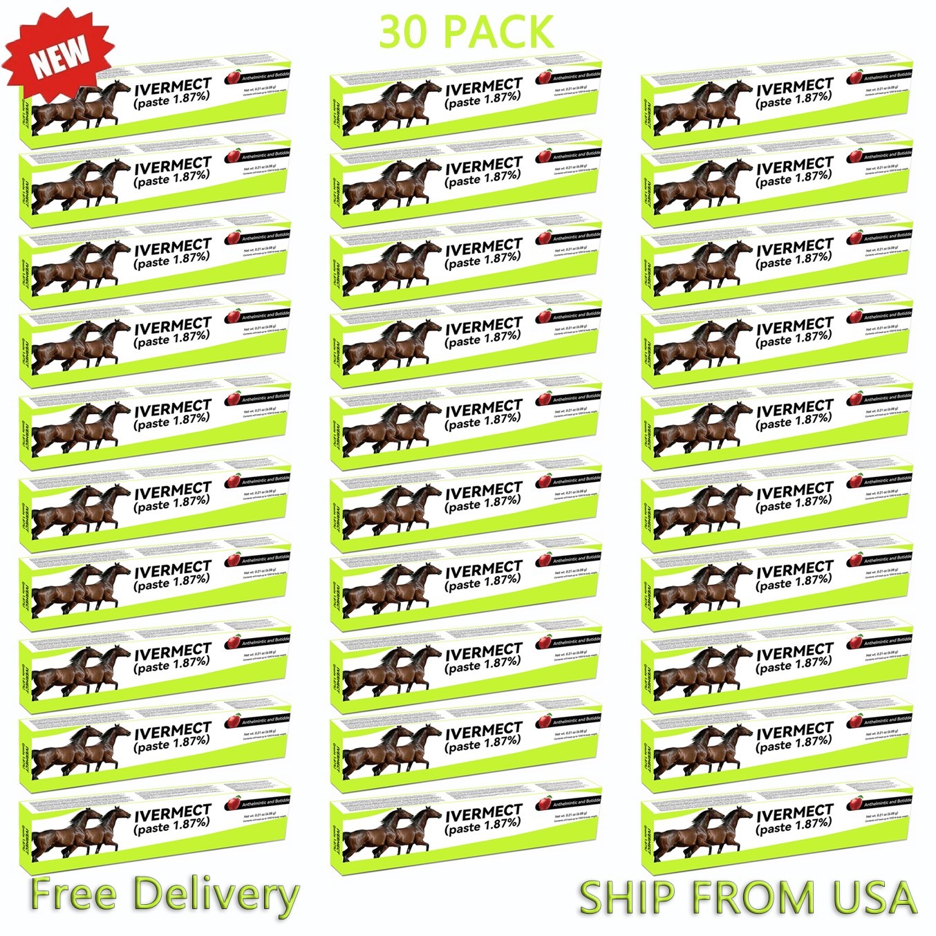 30-Pack Institutional Supply | Horse Dewormer Paste, USA Stock1/2028